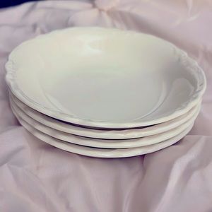 Vintage White Saucers with Scalloped Edges EACH SOLD SEPARATELY